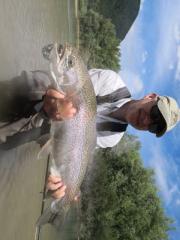 Peter A with trophy rainbow